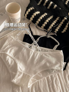 กางเกงชั้นในผ้าฝ้ายยาวเอวสปอร์ตเซ็กซี่สําหรับผู้หญิงในชุดชั้นในเอวต่ําระบายอากาศสีดําและสีขาวที่มีคุณสมบัติต้านเชื้อแบคทีเรีย