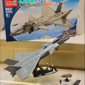 Mô Hình Lắp Ráp Máy Bay Chiến Đấu J20 Raptor- Máy Bay Tàng Hình 513 Mảnh Ghép Thông Minh Cho Bé Trai