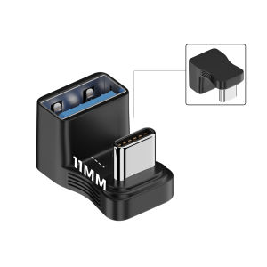 USB Type C 3.1 Male to USB 3.0 A Female Adapter 180 Degree U Shape Angled OTG Converter for Cell Phone Tablet Laptop 5/9/11mm