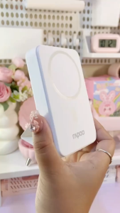 Rapoo RMG10\RMG10 Pro Wireless Magnetic Charging Power Bank 10000mAh 15W Fast Charging Wireless Powerbank for iPH12-15 22.5W Type-c Fast Charging Compact Portable Powerbank