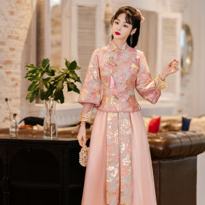 Váy Cưới Tay Dài Phong Cách Trung Hoa Dành Cho Nữ Váy Cưới Mùa Xuân Thu Váy Dài Cho Đám Cưới Váy Dự Tiệc Váy Dạ Hội Váy Dự Tiệc