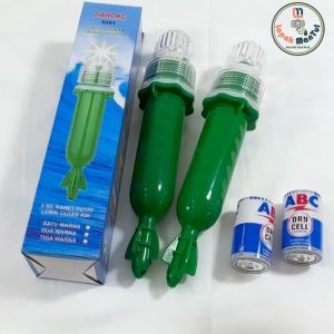 LM-0201 JIAHONG Lampu Torpedo 5LED 1 Lampu Bersinyal 1 Warna Cahaya Lampu Nelayan Lampu Sinyal Kapal Baterai Type D Harga Termurah