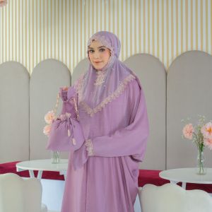 Al Arofah Mukena Terusan Dewasa Sabrina mutiara mukena Lajuran Langsungan Rukuh Bordir Dewasa Mukena santri