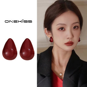 New Years Red Waterdrop Earrings Womens Fashion Jewelry Pure Silver Needle Ear Studs Luxury Light Earring Accessories