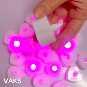 Combo 3 đèn NẾN TRÁI TIM màu TÍM HỒNG điện tử nhỏ lãng mạn LED cầu hôn đạo cụ đèn trang trí tiệc cưới sinh nhật