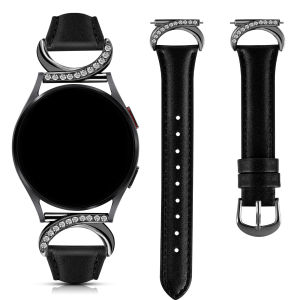 Leather strap is suitable for Samsung Galaxy Watch 7/6/5/4/FE/40mm/44mm/43mm/47mm/45mm 20mm ultra-thin leather strap.