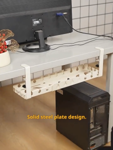 cable organizer cable tray Heavy Duty Adjustable Under Desk Wire Rack Organizer No Drill Design