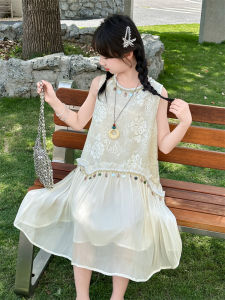 H.S.H Kids | Bohemian Princess Summer Dress Girls Vacation Style Beach Vest Skirt Children Fashionable Casual Mid Waist Length Skirt