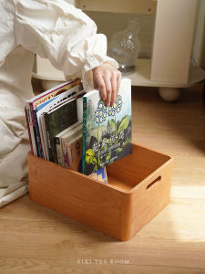 Real Wood Storage Basket Desktop Book Miscellaneous Items Organizer Living Room Storage Box Nordic Minimalist Style Rectangular