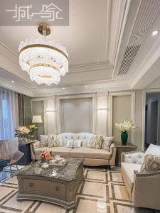 American Solid Wood Art Sofa French Entry Lux Zhuyuan Modern Living Room Sofa Combination Retro Fabric House Furniture