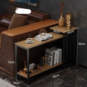 Luxurious Sofa Side Table Living Room Small Tea Table Easy Assembly Metal Frame Iron Corner Table Side Cabinet Sofa Desk