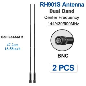 RH901S Soft Whip Antenna BNC VHF UHF Amplifies Signals Aerial 144/430/900MHz Compatible With BCT15X WS1040 Kenwood TK100 TK220