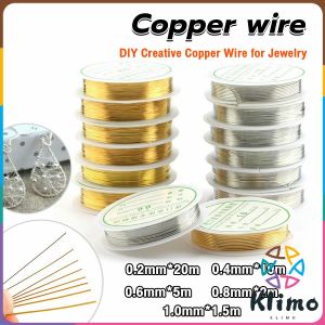KLIMO Copper wire for DIY Bracelet Necklace Gold Silver 0.2-1mm Colorfast Beading Wire for Jewelry Making Handmade Pendant