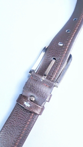 Ikat Pinggang Pria Sabuk Kulit Gesper Klasik Belt Model Tusuk Jarum Bahan Pu Leather - MB02