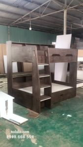 Giường Tầng 1m2 Cao Cấp Thương Hiệu NOLULU GT078 Kết Hợp Kệ Sách Tiện Lợi - Sử Dụng Được Cho Cà Người Lớn Và Trẻ Em
