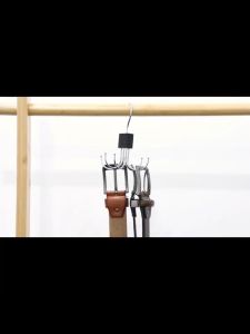 1pc Large Capacity Belt Storage Hanger Rotatable Belt Hanger For Ties Bras Socks Underwear Vest Stainless Steel Hook Storage Hook Household Storage Organizer For Bedroom Bathroom Closet Wardrobe