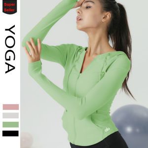 Jaket Hoodie Olahraga Polos Zipper Wanita Terbaru/Baju Atasan Sport Lengan Panjang Ritsleting Behan Spandex Fitness Yoga
