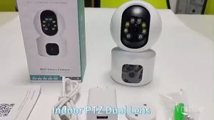 หน้าจอคู่ กล้องไร้สาย 360 wifi  เลนส์คู่ กล้องวงจรปิด 2 เลนส์ Full HD 1080P Wifi 8ล้านพิกเซล 2.4G พร้อมโหมดกลางคืน เสียงสองทาง การตรวจจับฮิวแมนนอยด์ ip security cctv camara Infrared night vision