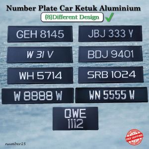 New Design Car Plate Aluminum Number Plate Kereta White Grey Silver