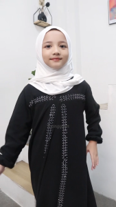 DRESS ANAK PEREMPUAN CERUTY DOUBLE PURING USIA 3-14 TAHUN