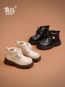 Princess Style Girls Martin Boots Genuine Leather Short Boots Autumn Cotton Lined Childrens Shoes Comfortable Soft Sole