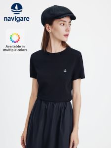 Navigare | Black Women Short Sleeve Knit T-Shirt