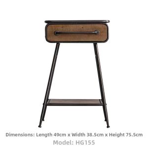 OUJUGEJIAJU | Rustic Industrial Style Wooden Side Cabinet