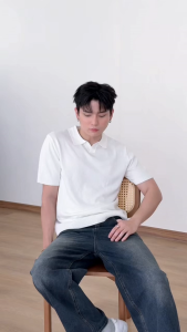 KINS | เสื้อโปโลคอปกแขนสั้น ไม่มีกระดุม มีทั้งหมด 5 สี 4 ไซส์ (KN124)