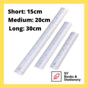 White Side Plastic PVC Straight Ruler 6" / 12" / 15cm / 30cm