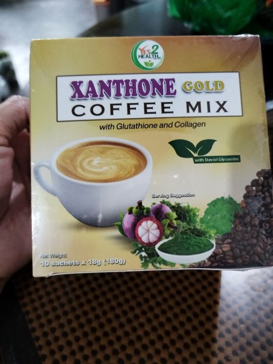 XANTHONE GOLD COFFEE MIX with Glutathione and Collagen Caffeine Free Coffee  Mix Organic And Halal Coffee Sugar Free And Gluten Free - Lazada
