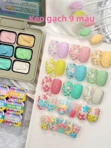 Bộ Sơn Móng Tay Thạch Cao 9 Màu Macaron Độ Bão Hòa Cao Dạng Bán Đặc Dễ Tán Dạng Gel Đóng Hộp
