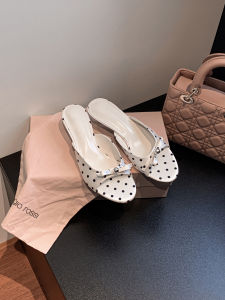 Comfortable Slipper With French Bow Polka Dot Womens Summer