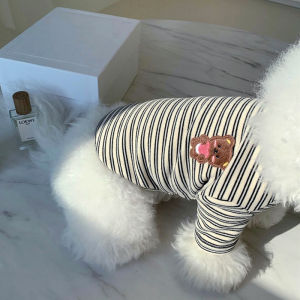 Autumn New Teddy Bottoming Shirt Bichon Pomeranian VIP Cat Cat Small Size Dogs Dog Clothes Striped T-shirt