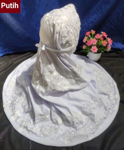 (COD) Mukena Dewasa Terusan Bahan Polino Motif Bordir Bunga Mahadewi Indah