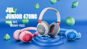JBL JR 470NC Wireless Bluetooth Headphones for Kids with Volume Limit & ANC