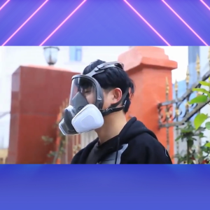 FAST DELIVERY Masker Gas Respirator Full Face Anti Gas Beracun dan Debu Polusi dengan Cotton Filter