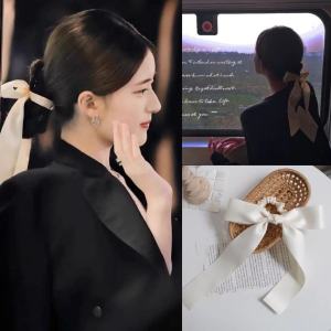 Romantic Milk White Butterfly Knot Hair Tie Womens Fashionable Hair Accessories Elastic Band French Style Hair Bands