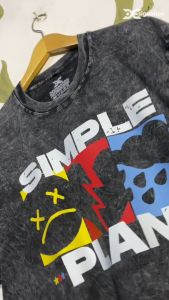 Kaos BAND SIMPLE PLAN Stone Wash Overzise / Tshirt Music METAL PUNK Rock N Roll Distro Murah / KAOS Washing Oversized Vintage TIE DYE