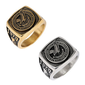 Stainless Steel Solid TFOE Eagles Ring for Men Size 7-13