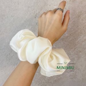 SATIN Size M - Scrunchies handmade lớn cho phụ nữ phong cách Hàn Quốc Dây Buộc Tóc Vải lụa cao cấp