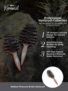 KRRAMEL | Boar Bristle Hair Protection Massaging Detangling Comb Water Washable