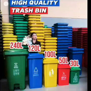 With Wheel 100/120/240L Food/Commercial and Industrial Trash Cans Large Trash Cans Wheeled Trash Can