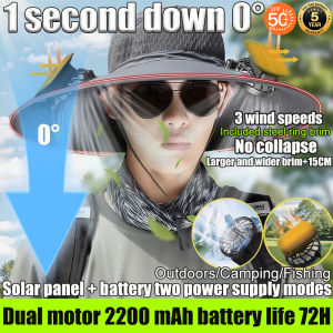 OB TECH Solar Charging Fan Cap Summer Outdoor Sunscreen Bucket Hat USB Charging New Air Conditioning Cap