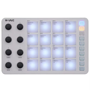 M-VAVE | M-VAVE SMC-PAD MIDI Controller Keyboard BT Strike Pads RGB Backlight MIDI Connection Low Latency 3.5mm Output Interface Pad RGB