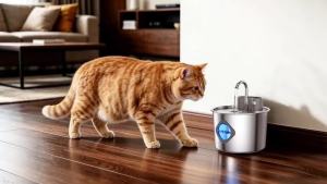 Smart Cordless Cat Water Fountain with 304 Stainless Steel 2.2L Capacity Pet Water Dispenser Automatic Feeder for Cats And Do