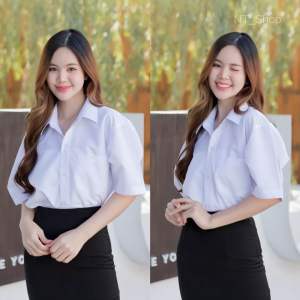 🔥เสื้อนักศึกษาทรงบอย”มีกระเป๋า/ไม่มีกระเป๋า”[ผ้านาโน](Oversizedทรงผู้ชาย)”รอบอก38-50”