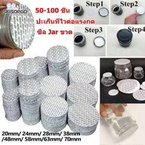 SKISOPGO 100ชิ้น ปะเก็นที่ไวต่อแรงกด ปะเก็นปิดผนึกแบบมีกาวในตัว เซ็ตกดซีลหมวก โฟมความปลอดภัย Tamper ซีล arขวด