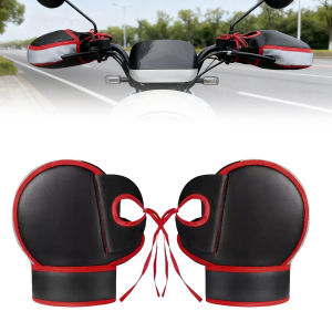 Motorcycle Handlebar Muffs Gloves Reflective Windproof Thick Winter Warm Handle Grip Thermal Cover For E-bike Scooter Motorbike