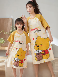 SHAPRA | Đầm Ngủ Công Chúa Tay Ngắn Vải Cotton Mỏng Mùa Hè Cho Bé Gái và Mẹ