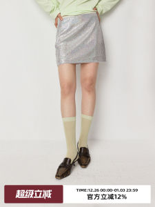 Omont Egg Tart Home Heavy Embellishment Sequin Half Skirt High Waist Slimming Short Wraparound Skirt Summer New Style